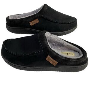 Dearfoams Men's Black Cozy Slippers Winter House Shoes Size 9